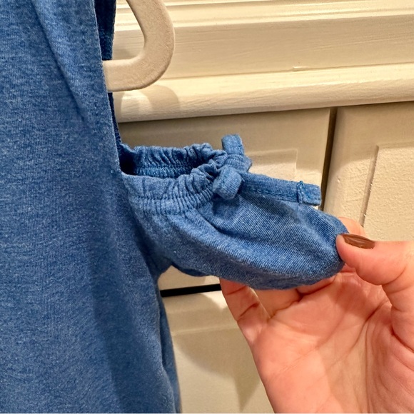 French Toast Girls Blue Cold Shoulder Top Size 6 - Picture 3 of 4